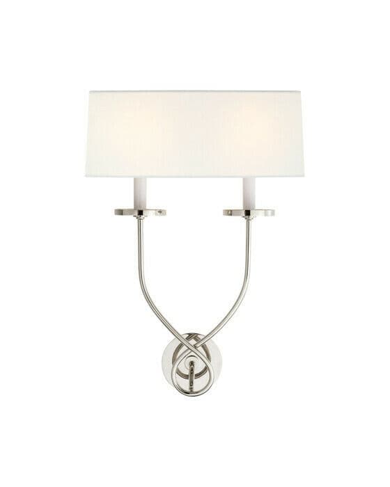 Symmetric Twist Double Sconce Polished Nickel