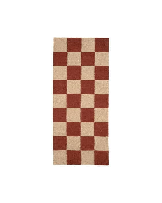 Square gangteppe terracotta/natur