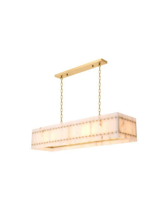 Ruby Chandelier Alabaster Brass