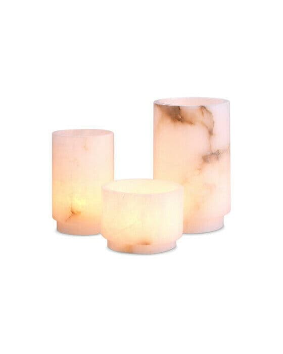 Leonidas lysholder av alabast 3-set