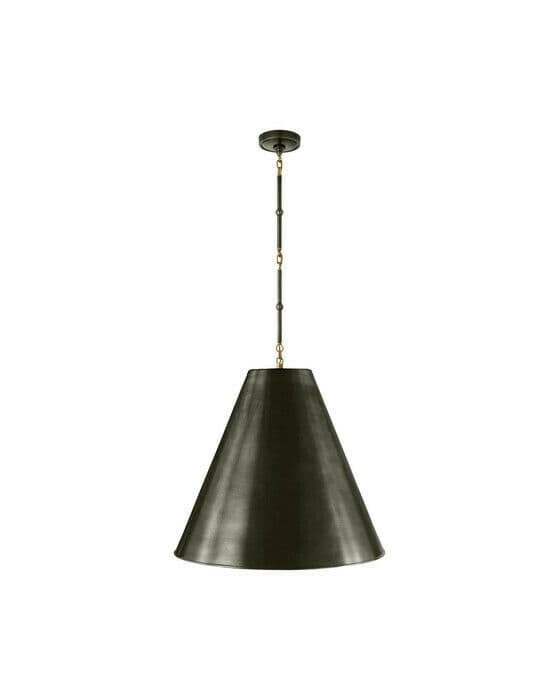 Goodman Large Hanging Lamp Bronze and Antique Brass/Bronze Shade L