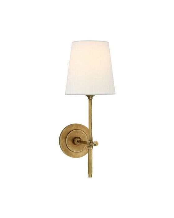 Bryant vegglampe antikk messing/lin