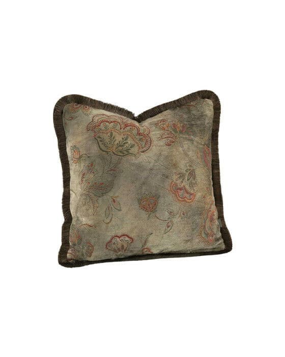 Miralago Flower putetrekk frynser taupe