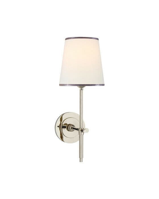 Bryant vegglampe nikkel/lin og sølv