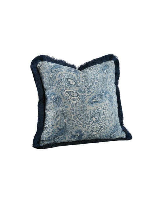 Elton putetrekk frynser Paisley Blue