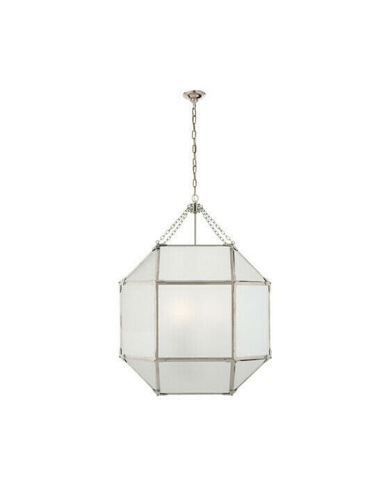 Morris Lantern Polished Nickel/Frosted Glass Large