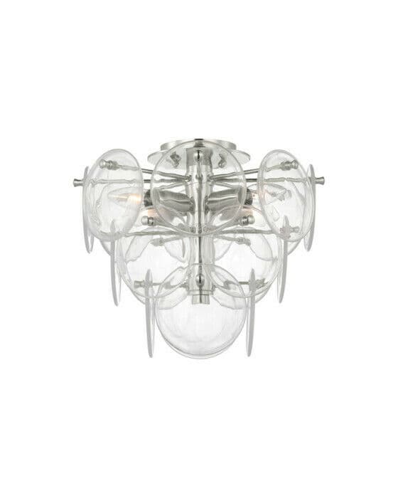 Loire Tiered Flush Mount Polished Nickel/Clear Glass M
