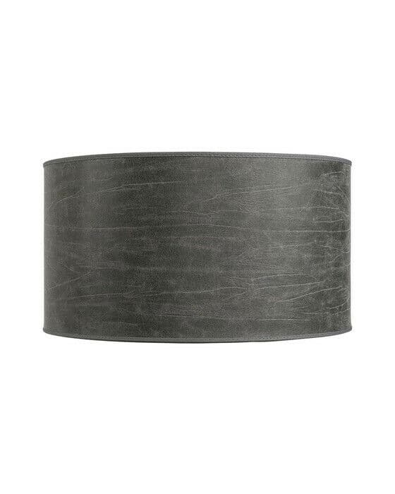 Sylinder lampeskjerm leather grey