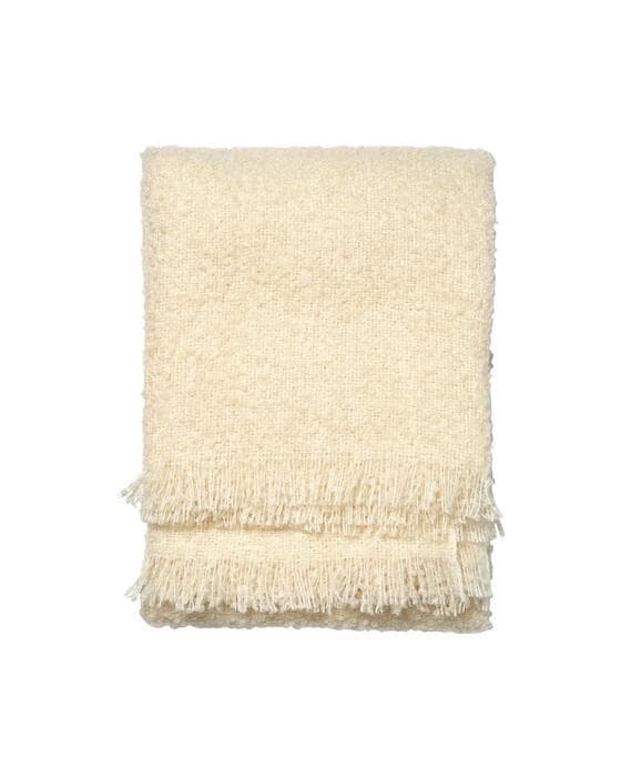 Bouclé throw cream