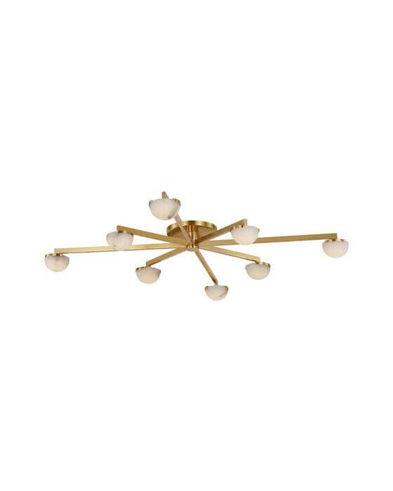 Pedra Extra Large Staggered Arm Flush Mount Antique-Burnished Brass