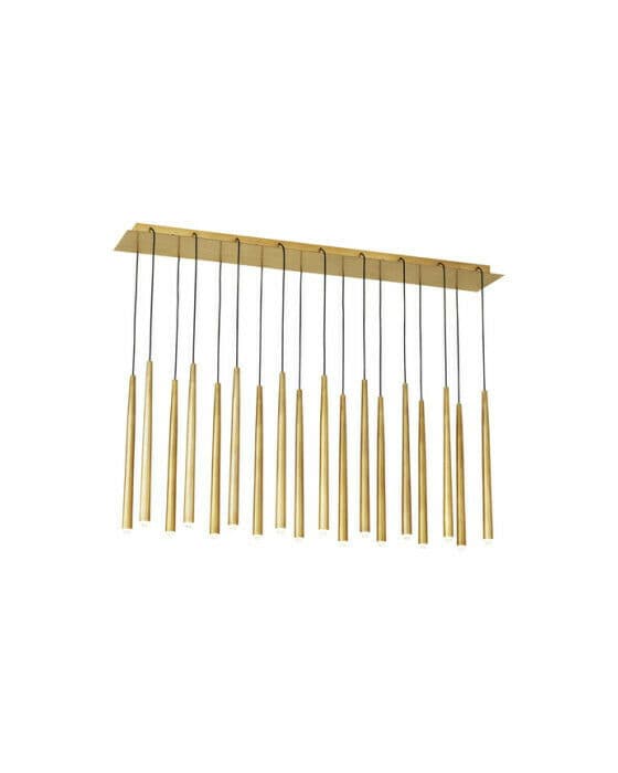Pylon 18 Light Chandelier Natural Brass