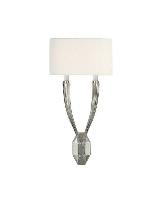 Ruhlmann Double Sconce Polished Nickel/Linen