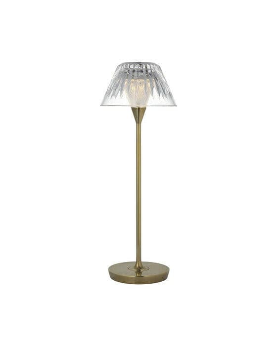 Blaze 16" Rechargeable Table Lamp Brass/Clear Crystal