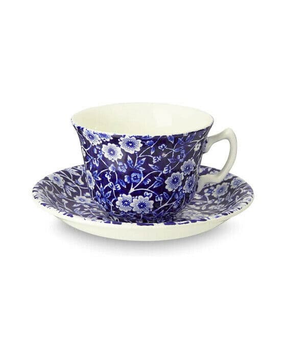 Blue Calico Saucer Blue/White