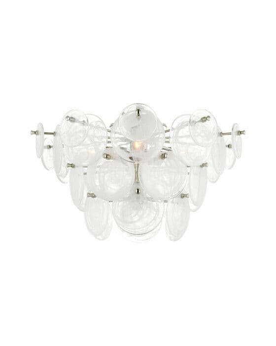 Loire Tiered Flush Mount Polished Nickel/White Glass L