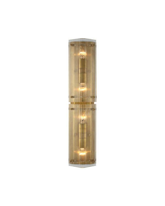 Clayton 25" Sconce Crystal/Antique Brass