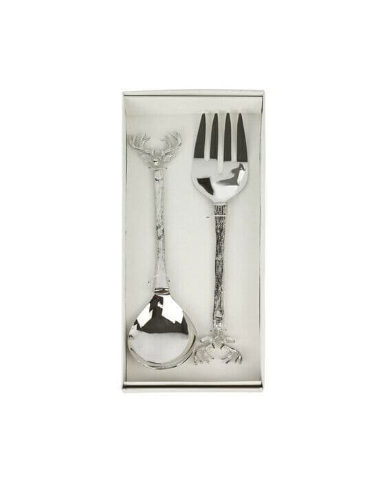 Deer Salad Cutlery Silver Set of 2