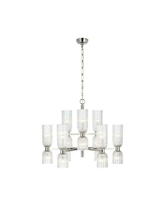 Asalea Two-Tier Chandelier Polished Nickel Medium