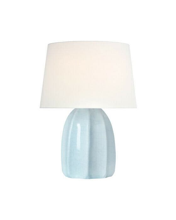 Melanie 12" Cordless Accent Lamp Crackled Moonseed