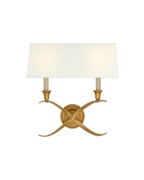 Cross Bouillotte Sconce Antique Brass L