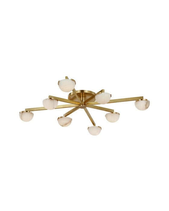 Pedra Staggered Arm Flush Mount Antique Brass L