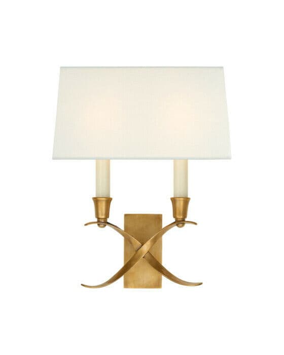 Cross Bouillotte Sconce Antique Brass S