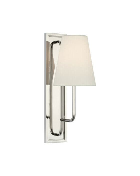 Rui Sconce Polished Nickel/Linen Shade