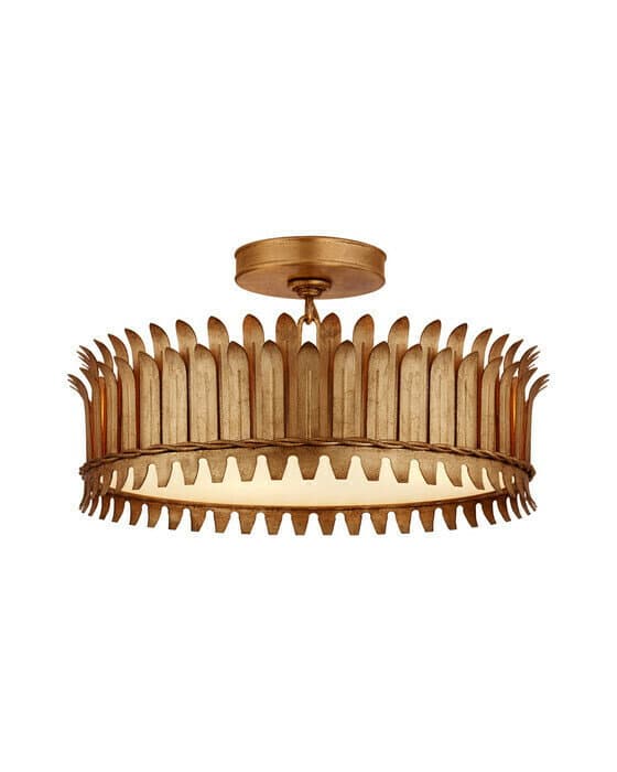 Leslie 16" Semi-Flush Gilded Iron
