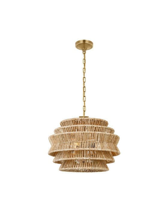 Antigua Small Drum Chandelier Natural Abaca