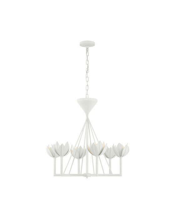 Alberto Small Low Ceiling Chandelier Plaster White