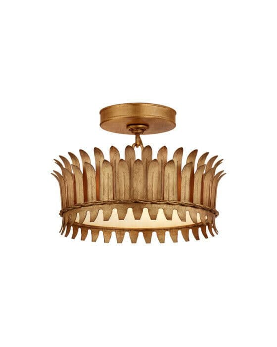 Leslie 12" Semi-Flush Gilded Iron