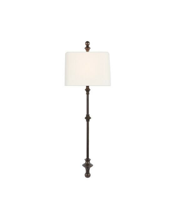 Cawdor Stanchion Wall Light Black/Linen