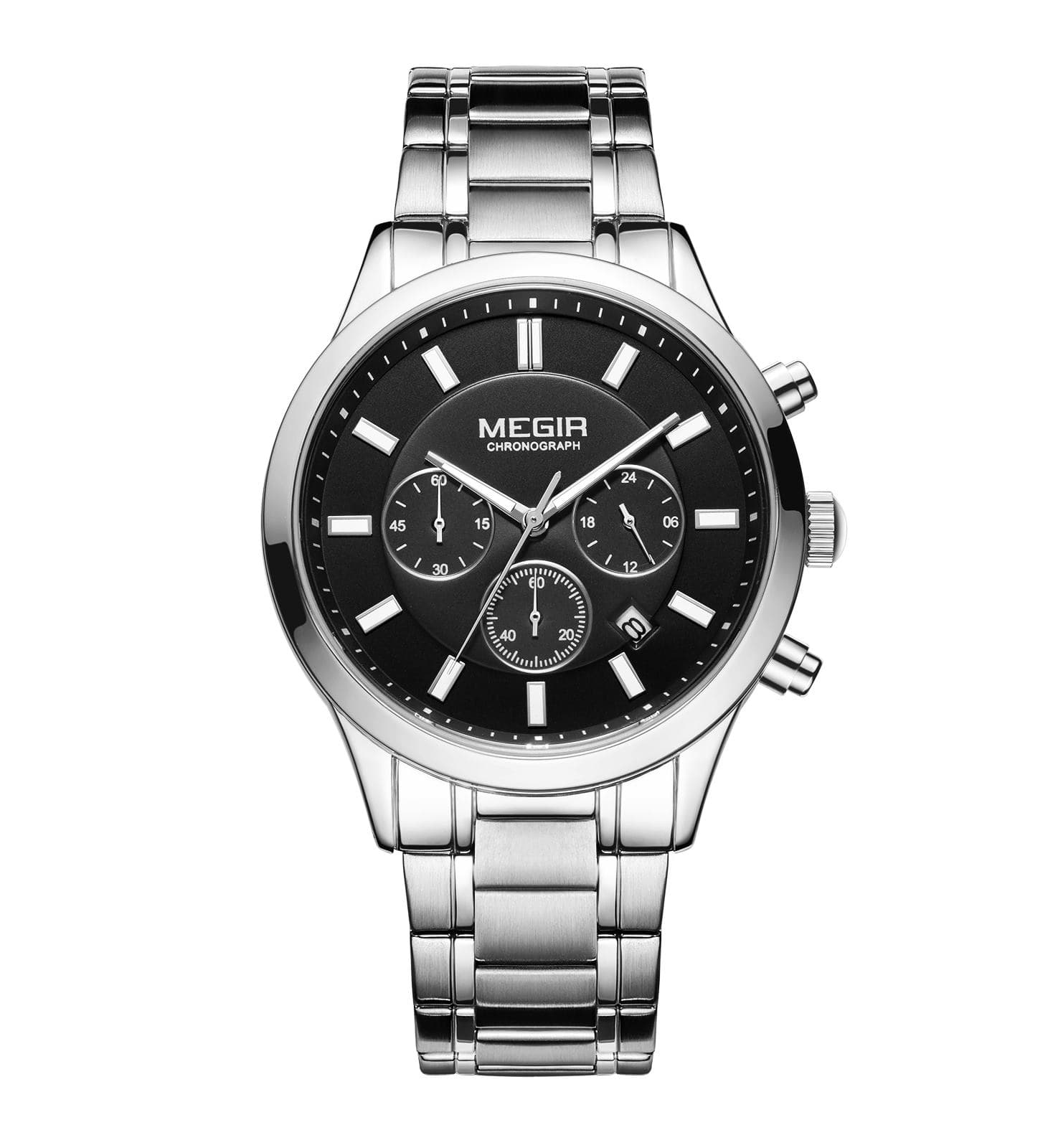 Megir Classic Chrono Silver Black