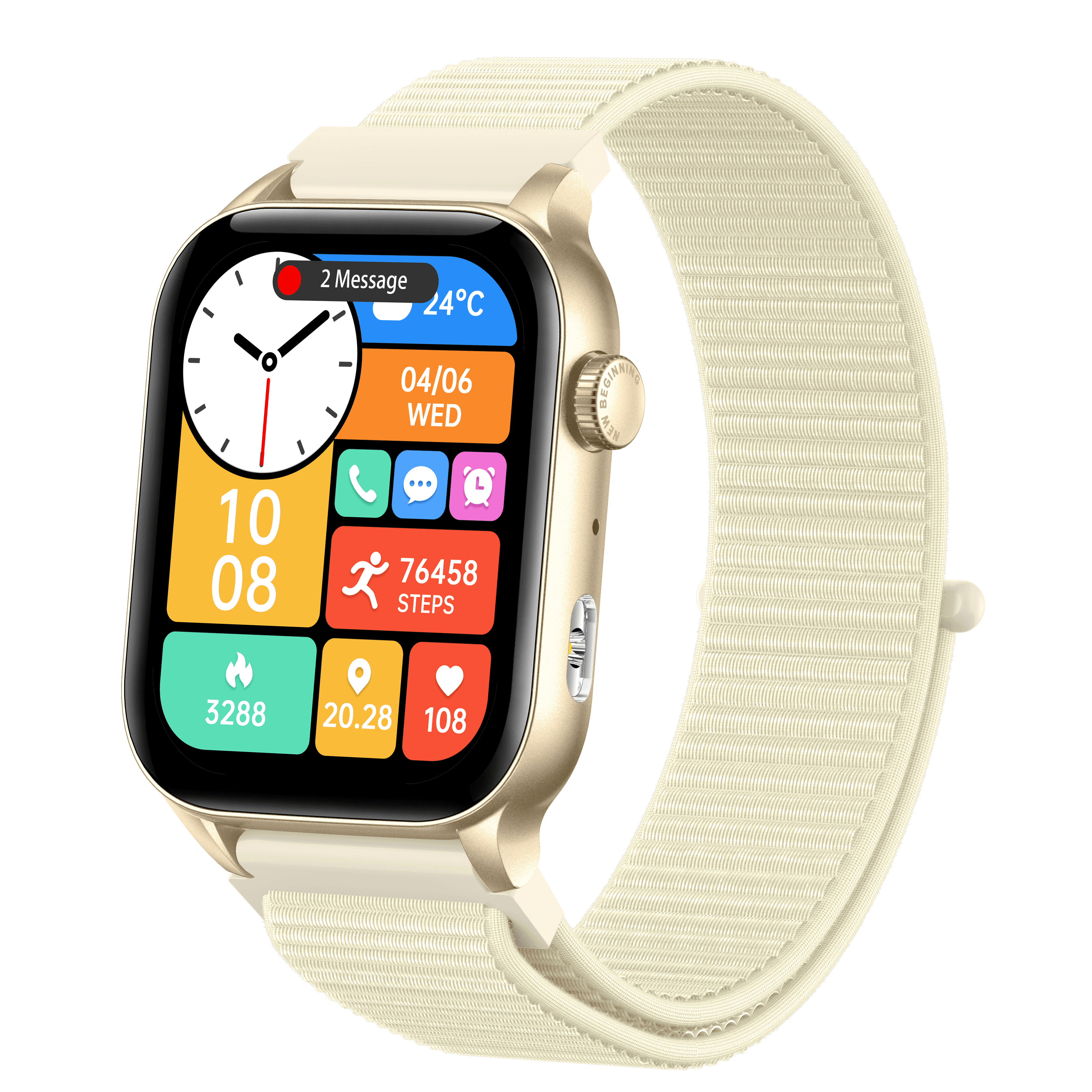 Philippe Palmer Smart Watch LP26 AMOLED Ultra Light Gold Nylon