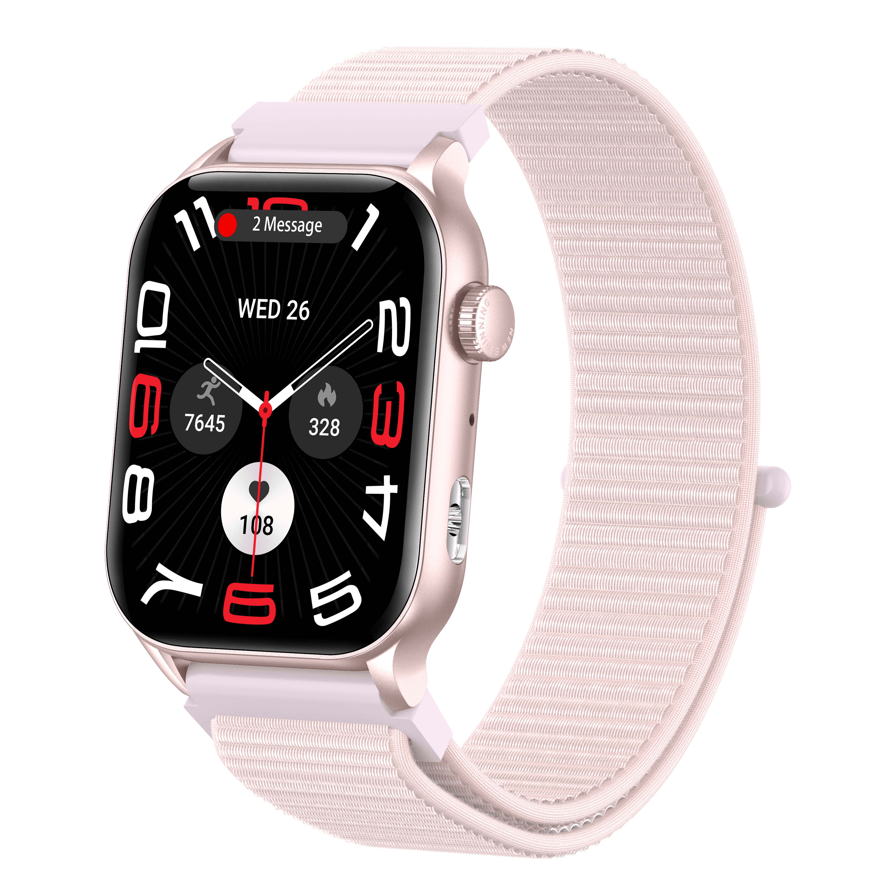 Philippe Palmer Smart Watch LP26 AMOLED Ultra Light Pink Nylon