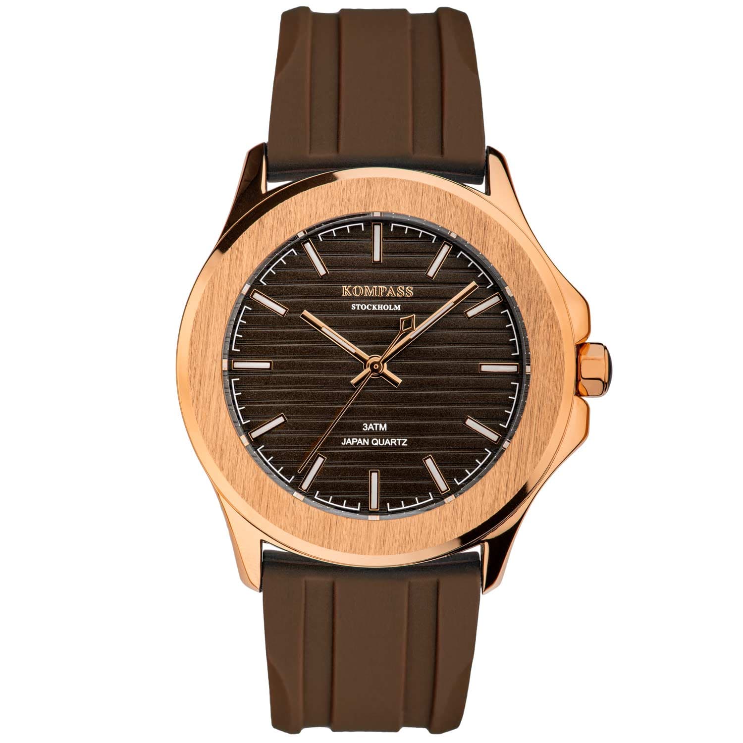 Kompass Riviera Rose Gold Case Brown Dial