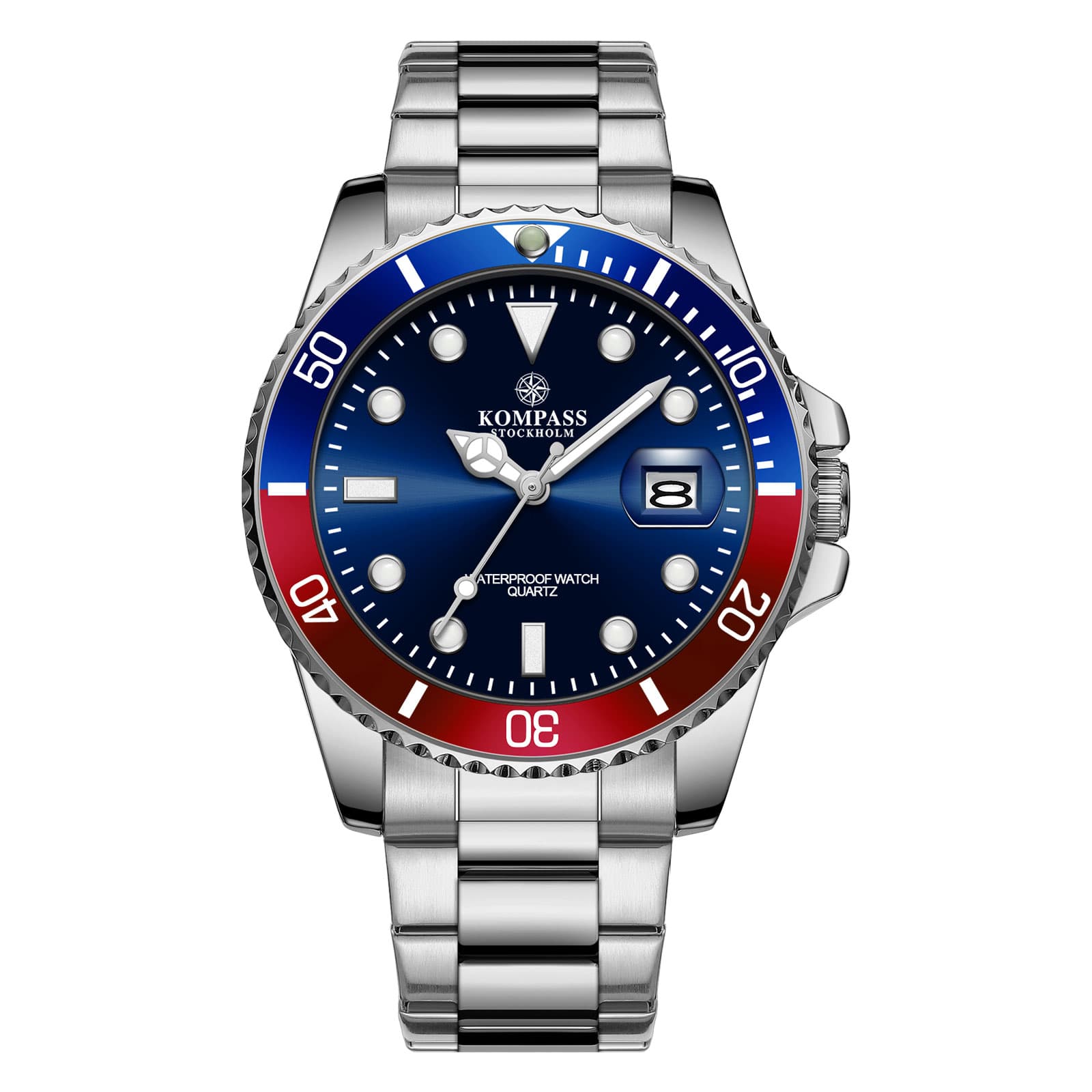 Kompass OceanXplorer Silver Blue/Red