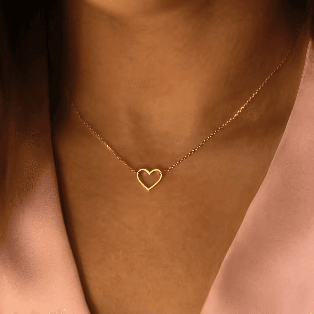 Céleste Necklace Dainty Heart 18K Gold