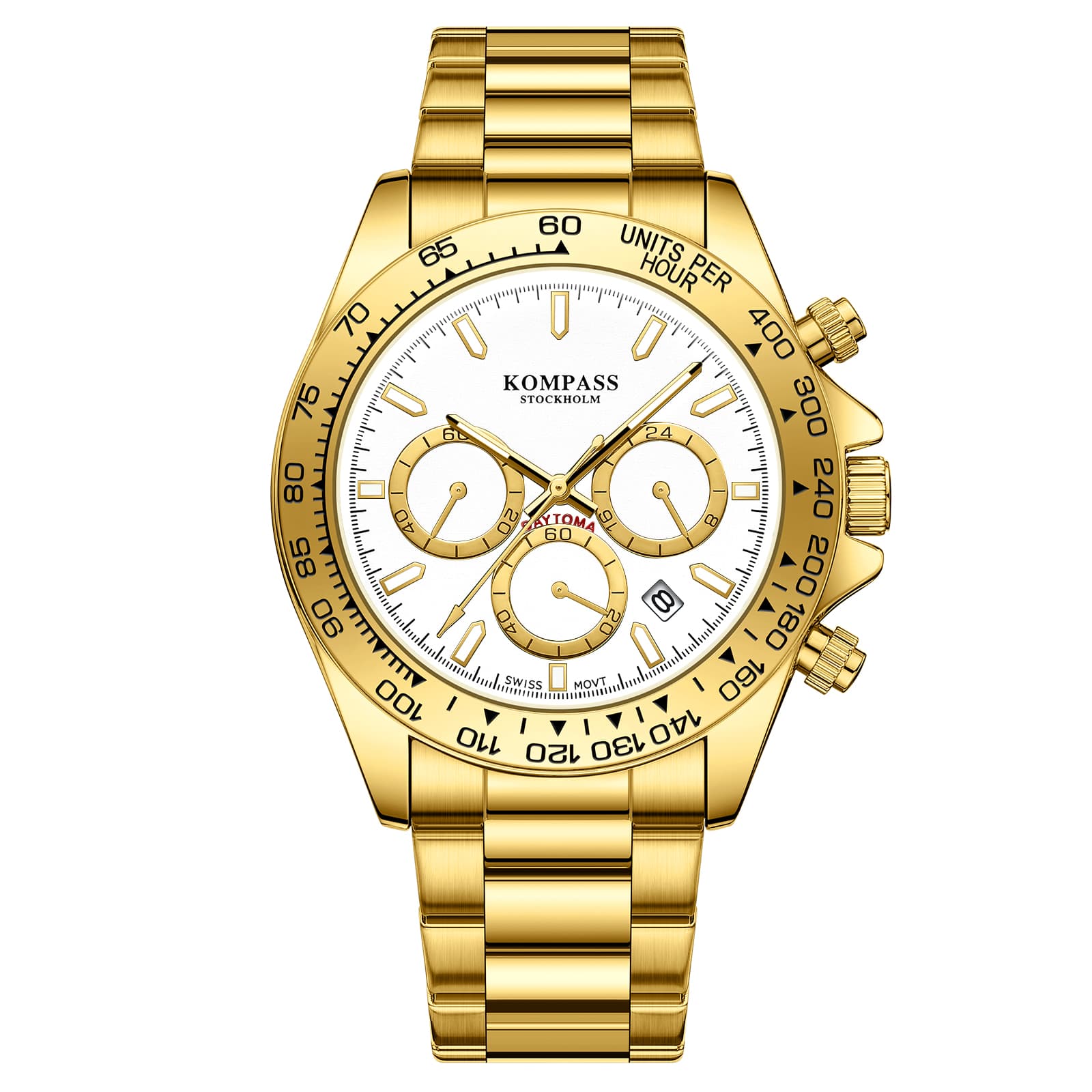 Kompass ChronoRace Gold White