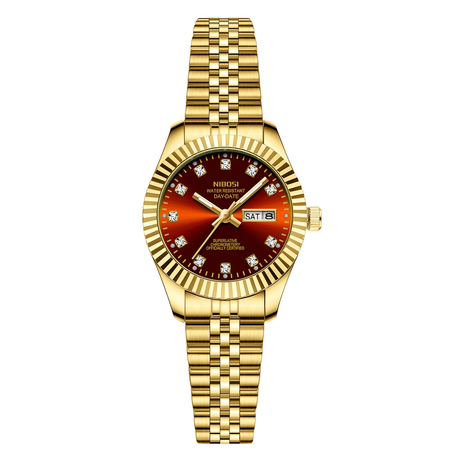 Nibosi Millbury Day-Date Gold Red