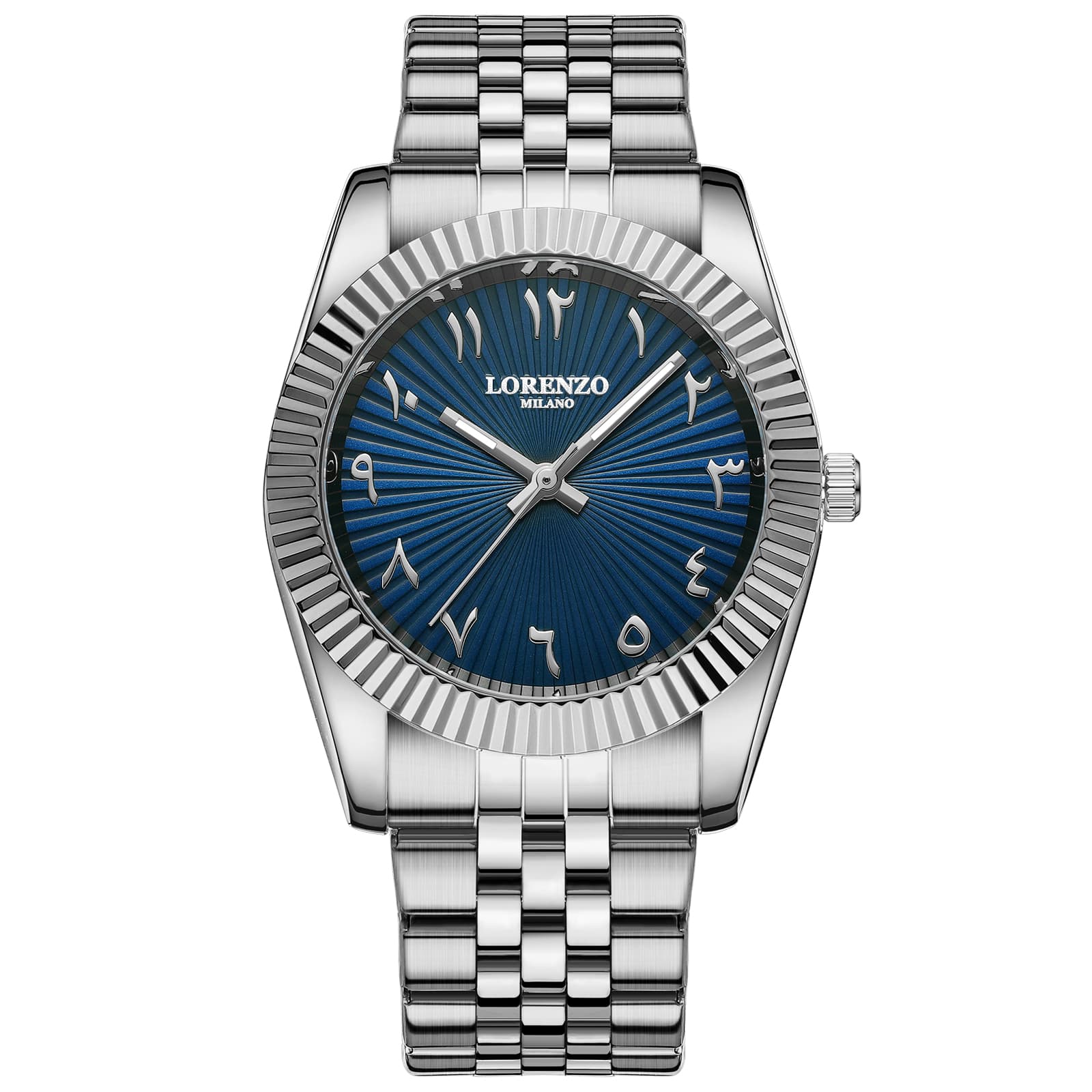 Lorenzo Starburst Arabic Silver Blue