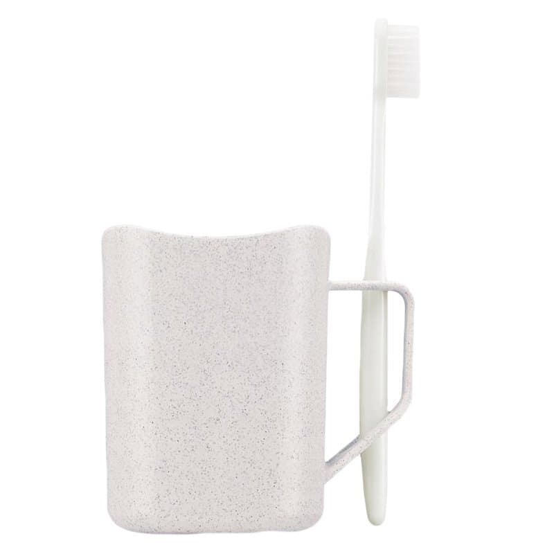 Krus med Holder for Tannbørster, Hvit