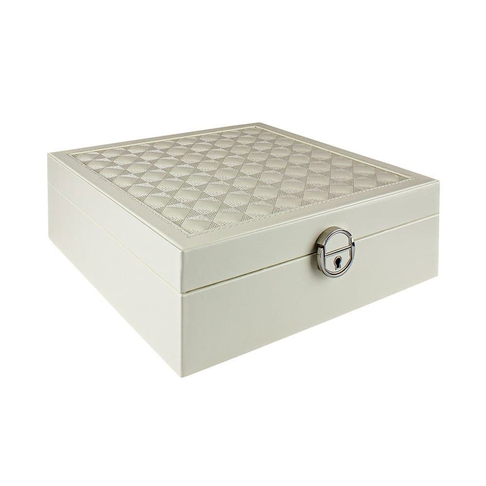Vattert Smykkeskrin med Reiseskrin - Hvit