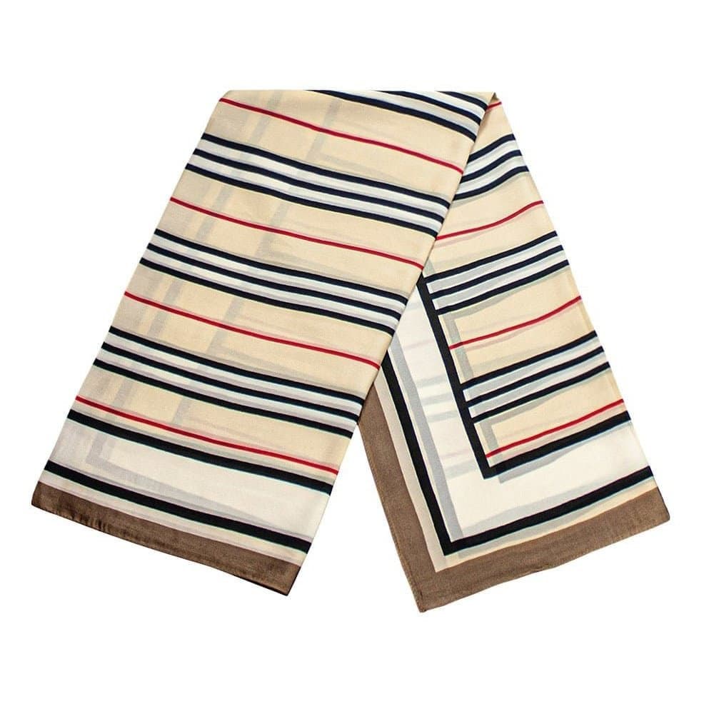Stripet skjerf - Brun, Nr. 32