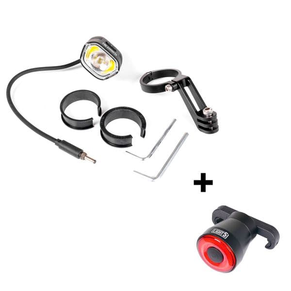 Elsykkellykt LIGHT5 EB1000 - 1000 lm / Bafang, Frontlykt (uten adapter) + Light5 Blib baklykt