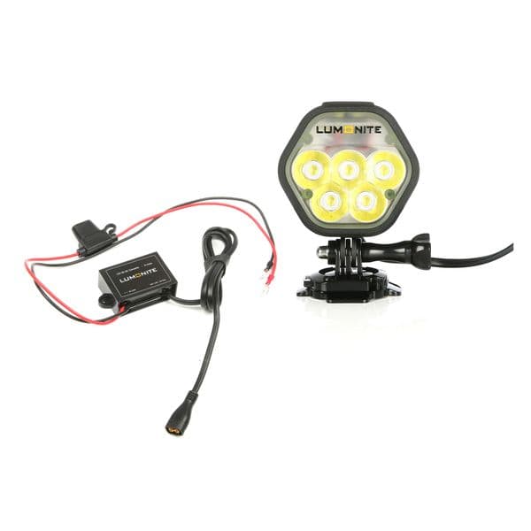 Snøscooterlykt/hjelmlykt LUMONITE Navigator2 - 4195 lm / Oppladbar, 1 x lys + strømforsyning + GoPro-feste, 4195 lm