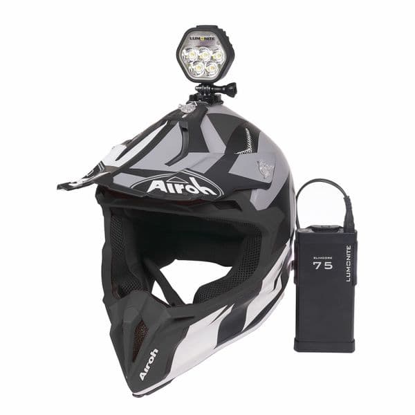 Enduro Hjelmpakke LUMONITE Navigator2 - 4195 lm / Oppladbar, 1 lykt & batteri + GoPro-feste (4195 lm)