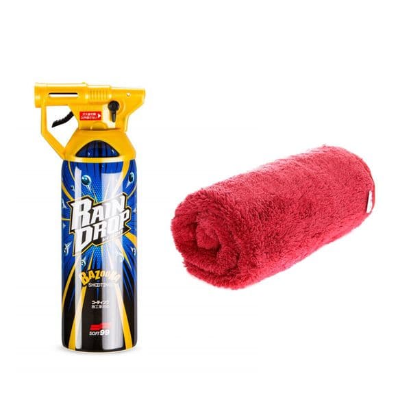 Hurtigforsegling SOFT99 Rain Drop, Voks + Poleringsklut