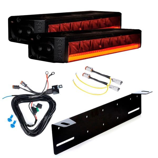 Ekstralys STRANDS Firefly 10 - Rett / 28 cm / 75W, 2 stk - Komplett sett