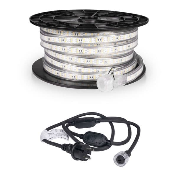 LED-stripe / Arbeidsbelysning  AGGE 230V - 1500 lm/m, 15 m, Strip med strømledning